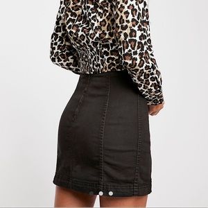 Modern Femme Black Denim Mini Skirt